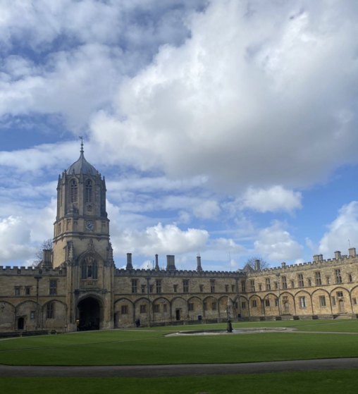 A photograph of the inside of Christchurch College, one of the many Oxford colleges.